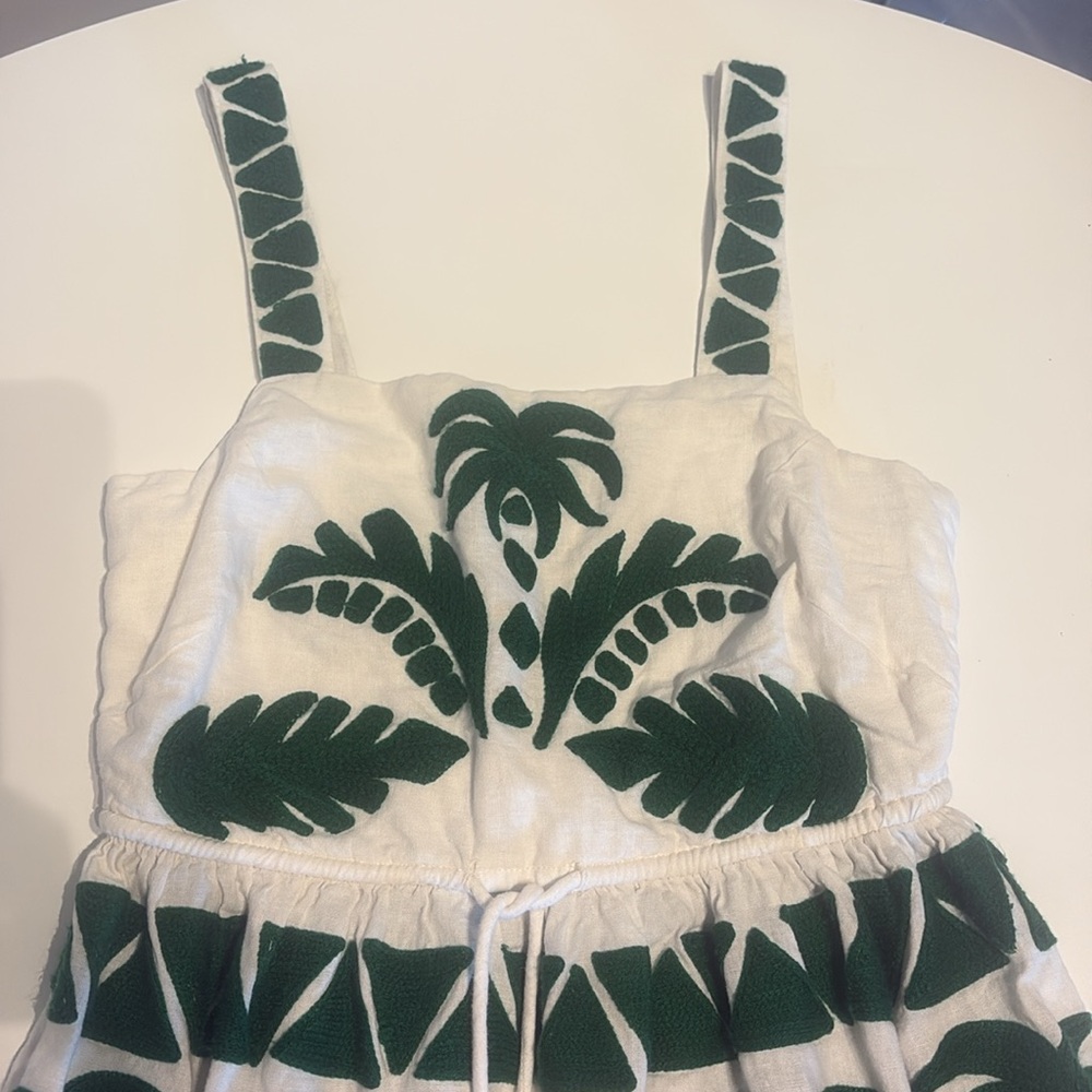 Farm Rio for Anthropologie Sleeveless Leaf Embroidered Patchwork Midi Dress - Picture 5 of 15